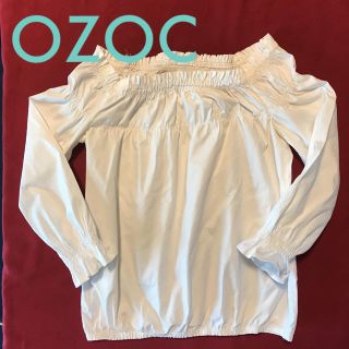 オゾック(OZOC)のオゾック ホワイト オフショルダー ブラウス OZOC コットン 白 七分袖(シャツ/ブラウス(長袖/七分))