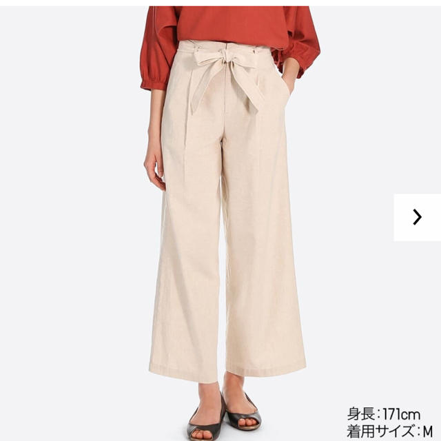 UNIQLO(ユニクロ)のUNIQLO リネン ワイドパンツ レディースのパンツ(カジュアルパンツ)の商品写真