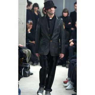 コムデギャルソンオムプリュス(COMME des GARCONS HOMME PLUS)のコムデギャルソンオムプリュス レザーインサイドアウトジャケット牛革アンダーカバー(テーラードジャケット)