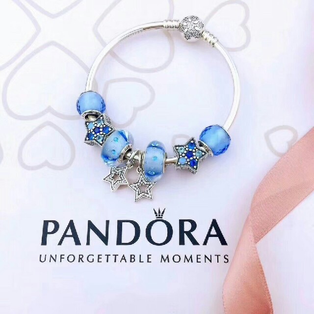 SWAROVSKI - PANDORA パンドラ チャーム ブレスレット 925シルバー 星