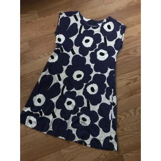 マリメッコ(marimekko)のマリメッコ  marimekko 青 ブルー ウニッコ ワンピース Mの方向け(ミニワンピース)