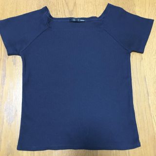 ヘザー(heather)のHeather ヘザー リブニット ビスチェ 美品 ネイビー ホワイト(Tシャツ(半袖/袖なし))