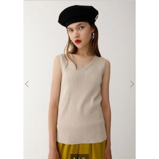 マウジー(moussy)のmoussy リブ ニット タンクトップ 新品 ノースリーブ(タンクトップ)