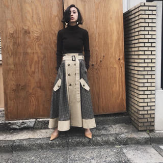 アメリヴィンテージ(Ameri VINTAGE)のAMERI CHECK TRENCH SKIRT(ロングスカート)