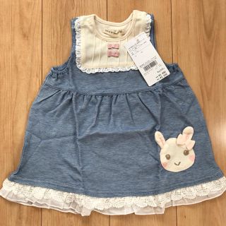 クーラクール(coeur a coeur)のぽぽちゃん♡様専用٩( ᐛ )و新品タグ付き‼︎☆デニムニットワンピース90♡(ワンピース)