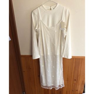 ページボーイ(PAGEBOY)の新品 alicia PAGEBOY花柄チュールワンピース＆リブカットソー(ロングワンピース/マキシワンピース)