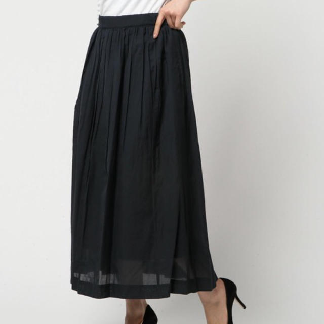 Discoat(ディスコート)のスジホイルギャザーマキシSK レディースのスカート(ロングスカート)の商品写真