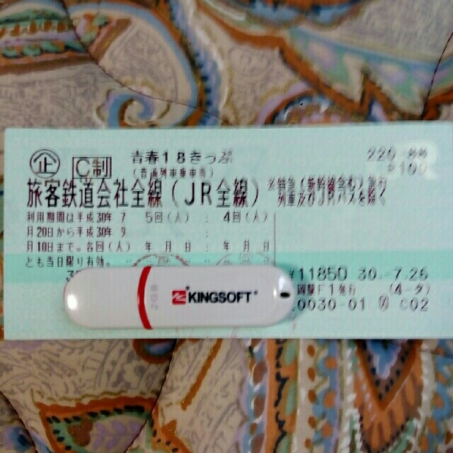 JR(ジェイアール)の青春18切符２回分 チケットの乗車券/交通券(鉄道乗車券)の商品写真