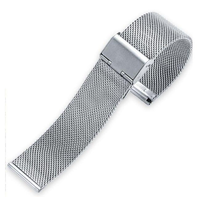 腕時計 交換ベルト メッシュ シルバー 22mm ステンレス メンズの時計(金属ベルト)の商品写真