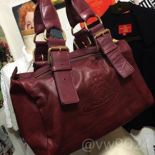 ヴィヴィアンウエストウッド(Vivienne Westwood)のアコードバッグ レア色 レッド ボルドー(ハンドバッグ)