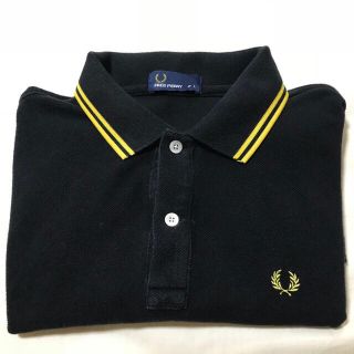 フレッドペリー(FRED PERRY)のFRED PERRY ポロシャツ Lsize ブラック×イエロー(ポロシャツ)