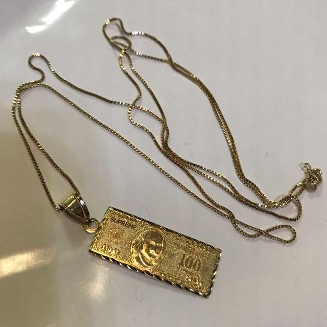 Supreme 100 Dollar Bill Gold Pendant 14Kメンズ