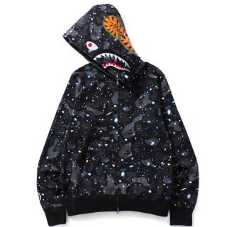 アベイシングエイプ(A BATHING APE)の送料無料 BAPE SPACE CAMO SHARK HOODIE M(パーカー)