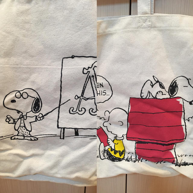 SNOOPY(スヌーピー)の【新品】スヌーピー★ワイドトートバック/Snoopy&Charlie Brown レディースのバッグ(トートバッグ)の商品写真