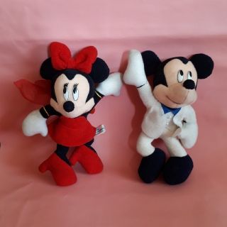 ディズニー(Disney)のDisney ミッキー&ミニー　スーパーダンシンマニア　ペアぬいぐるみバッチ(キャラクターグッズ)