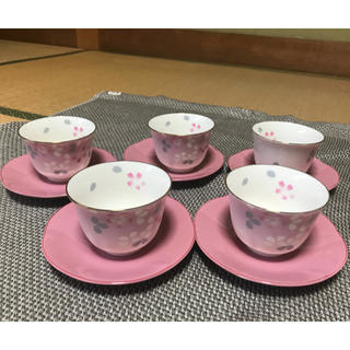 ウノチヨ(宇野千代)の桜 湯のみ 5セット 宇野千代(食器)