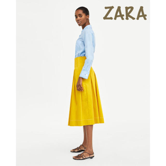 ZARA(ザラ)のsale!新品タグ付☆ZARAザラ☆ステッチ入ワイドプリーツスカート レディースのスカート(ロングスカート)の商品写真