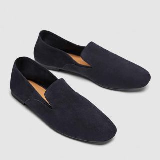 ザラ(ZARA)の新品✨レザースリッポン(スリッポン/モカシン)