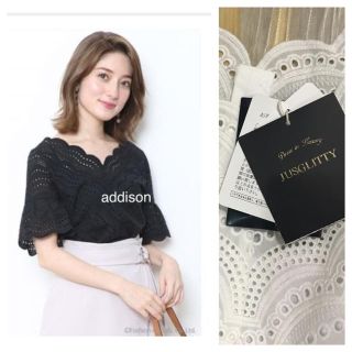 ジャスグリッティー(JUSGLITTY)の新品♡ JUSGLITTY 半袖 スカラレースブラウス(シャツ/ブラウス(半袖/袖なし))