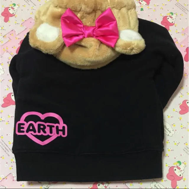 EARTHMAGIC(アースマジック)のアースマジック  110 シルキーファー クマ耳アウター キッズ/ベビー/マタニティのキッズ服女の子用(90cm~)(ジャケット/上着)の商品写真