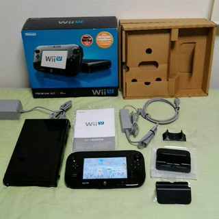 Wii U - 任天堂 wiiu プレミアムセット 黒 32G 正常動作確認済の通販 