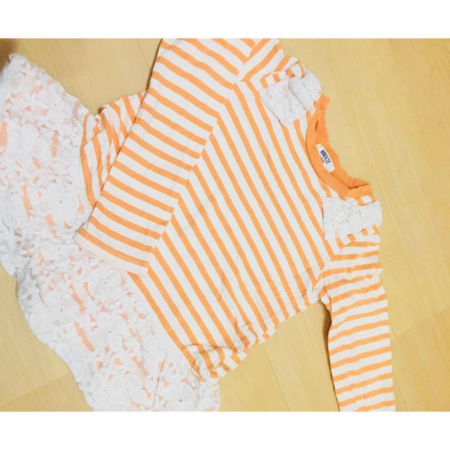 BREEZE(ブリーズ)のBREEZE ボーダー ペプラムT キッズ/ベビー/マタニティのキッズ服女の子用(90cm~)(Tシャツ/カットソー)の商品写真