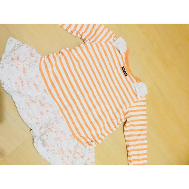 BREEZE(ブリーズ)のBREEZE ボーダー ペプラムT キッズ/ベビー/マタニティのキッズ服女の子用(90cm~)(Tシャツ/カットソー)の商品写真