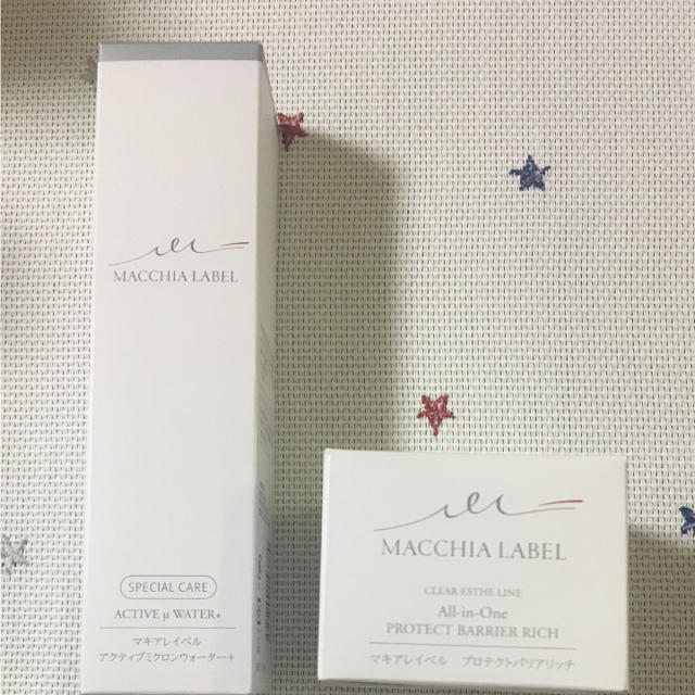 Macchia Label(マキアレイベル)のアクティブミクロンウォーター+ 80ml、プロテクトバリアリッチc 50g コスメ/美容のスキンケア/基礎化粧品(化粧水/ローション)の商品写真