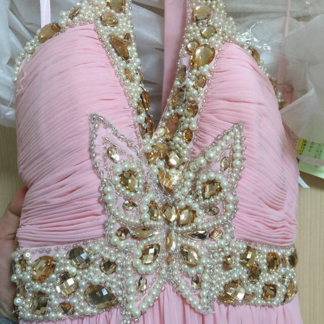 ピンク ビジュー ドレス