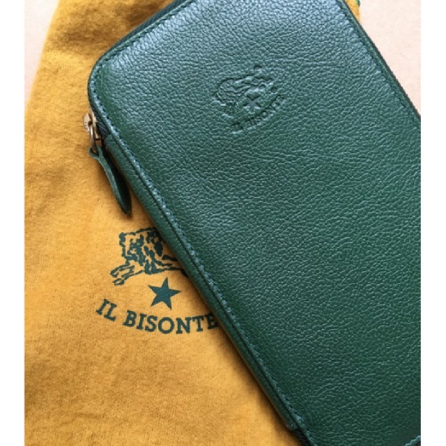 IL BISONTE(イルビゾンテ)のお盆値下げIL BISONTE　人気色グリーン長財布 メンズのファッション小物(長財布)の商品写真