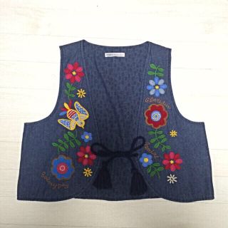 ラフ(rough)のデニム刺繍ベスト(ベスト/ジレ)