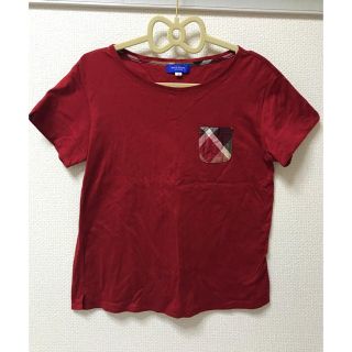 バーバリーブルーレーベル(BURBERRY BLUE LABEL)の【美品】BLUE LABEL Tシャツ 赤(Tシャツ(半袖/袖なし))