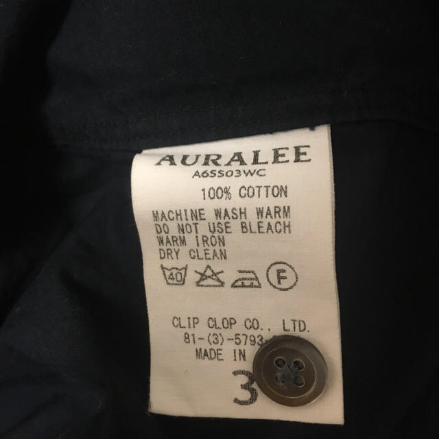 AURALEE 3 紺 オープンカラー シャツ オーラリー ネイビー シャツ