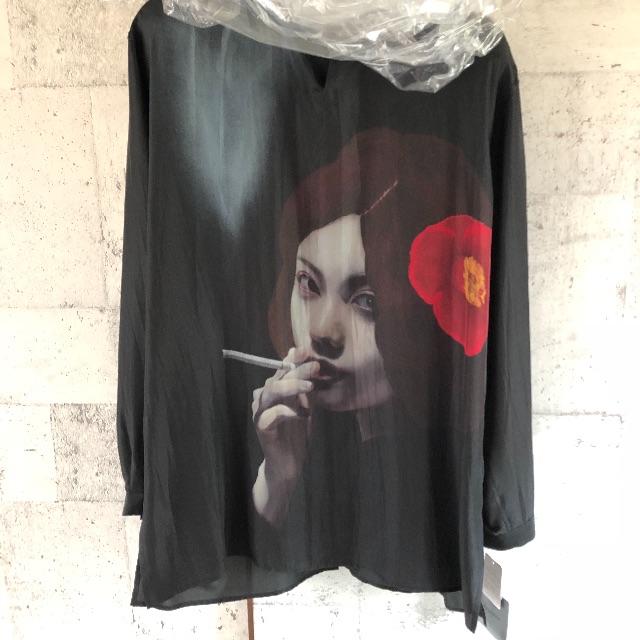 Yohji Yamamoto - yohji yamamoto 椿とタバコ シルクシャツ 2の通販 by