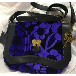 アナスイ(ANNA SUI)のANNA SUI アナスイ ショルダー バッグ 花柄 鍵 蝶 紫色 新品タグ付き(ショルダーバッグ)