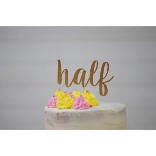 "half"　ハーフバースデイ用ケーキトッパー(その他)