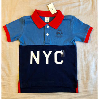 ギャップキッズ(GAP Kids)の新品 ギャップ キッズ ポロシャツ 半袖ポロ 紺 95サイズ プルオーバー 2T(Tシャツ/カットソー)