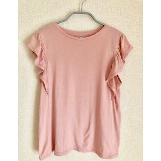 ユニクロ(UNIQLO)の＊ユニクロ＊フリル袖カットソー＊ピンク＊M(カットソー(半袖/袖なし))