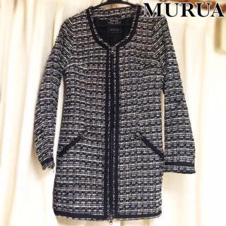 ムルーア(MURUA)の美品♡MURUA♡ツイードコート(ロングコート)