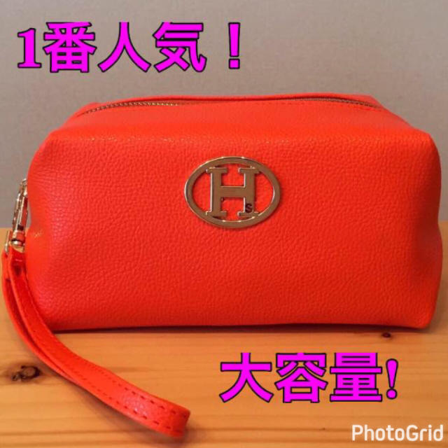 ❤️爆売れ❤️ NoaHsarK 合皮化粧ポーチ  ♡♡ 100オレンジ レディースのファッション小物(ポーチ)の商品写真