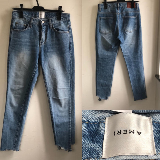 Ameri VINTAGE(アメリヴィンテージ)のAmeri CUT-OFF STRAIGHT DENIM レディースのパンツ(デニム/ジーンズ)の商品写真