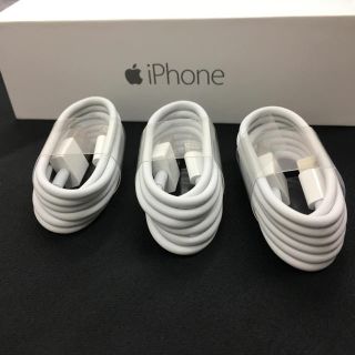 アイフォーン(iPhone)の1m×3本セット+アダプター1個 iPhone 純正品新品 Apple (バッテリー/充電器)