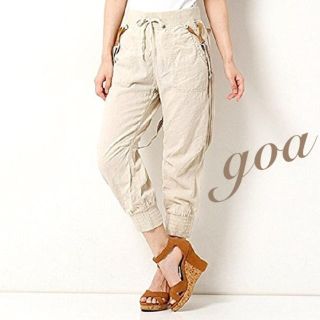 ゴア(goa)の【美品❗️】goa 綿麻サスペンダー付き7分丈カーゴパンツ(ワークパンツ/カーゴパンツ)