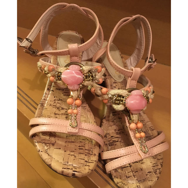 ピンクビジュー サンダル レディースの靴/シューズ(サンダル)の商品写真