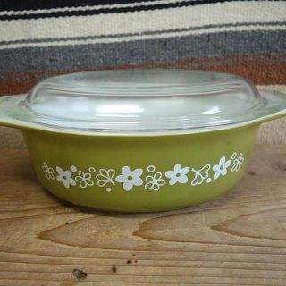 パイレックス(Pyrex)のオールドパイレックス オーバルキャセロール クレイジーデイジー 389(食器)