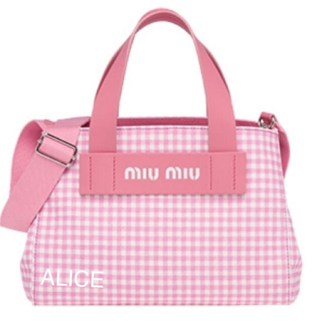 miumiu - イベント限定完売 ️miu miu ミュウミュウ ギンガムトートバッグ ピンクの通販 by 11月より価格改定。バッグ等