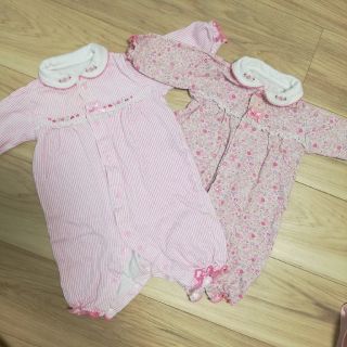 マザウェイズ(motherways)の2点セット　女の子　ピンク　カバーオール　3-6M　70cm(カバーオール)