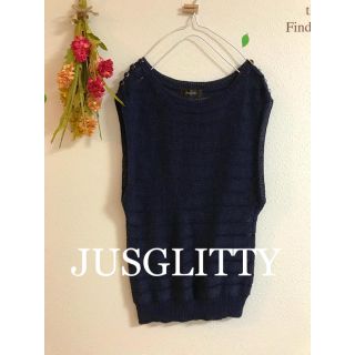 ジャスグリッティー(JUSGLITTY)の☆JUSGLITTY☆ジャスグリッティ  リネン混ノースリーブサマーニット(ニット/セーター)