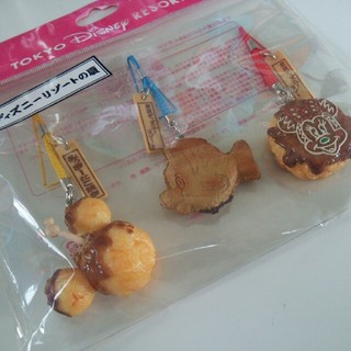 【新品未開封】TDR 夏 たこ焼き人形焼きお好み焼きストラップセット