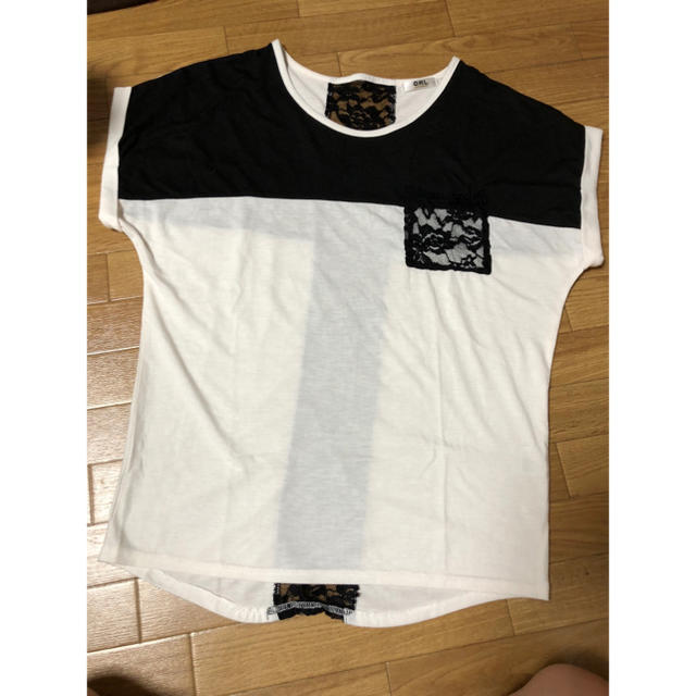 GRL(グレイル)のGRL/バイカラーレースTシャツ レディースのトップス(Tシャツ(半袖/袖なし))の商品写真